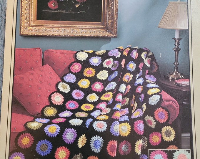Vintage Leisure Arts Scrap Yarn Afghans to Knit and Crochet Pattern. FREE SHIPPING.