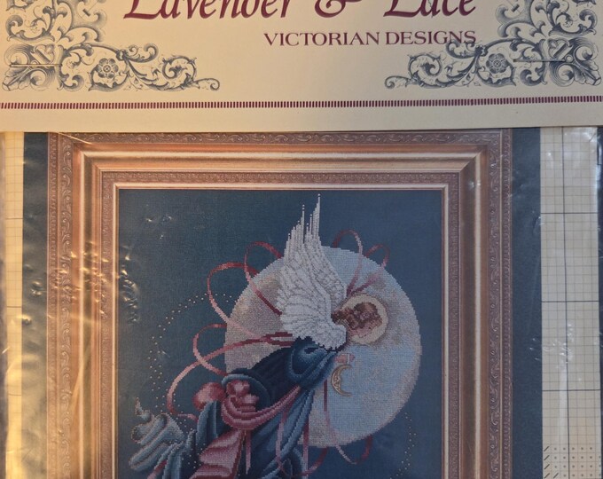 Lavender & Lace Blue Moon Angel Cross Stitch Pattern. Preowned Good Condition. Free Shipping.