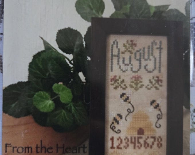 From the Heart August Mini Sampler Cross Stitch Pattern. FREE SHIPPING. Good Condition