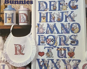Jeremiah Junction Alphabet for Boys & Girls Baby Bunnies Cross Stitch Pattern. FREE SHIPPING. Used Condition.