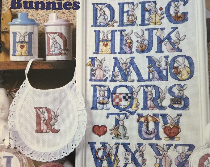 Jeremiah Junction Alphabet for Boys & Girls Baby Bunnies Cross Stitch Pattern. FREE SHIPPING. Used Condition.