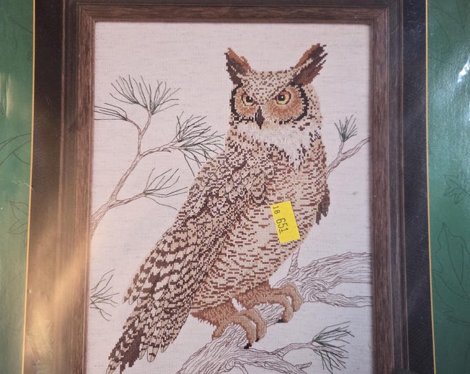 Designs for the Needle Natures Window Owl Counted Cross Stitch Kit. FREE SHIPPING. Preowned Good Condition.