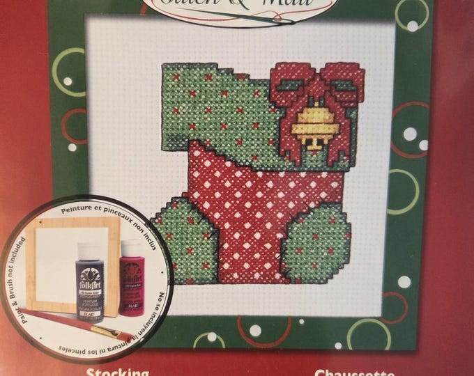 Bucilla Stocking Stitch & Mail Kit. FREE SHIPPING. Repackaged in a polybag.