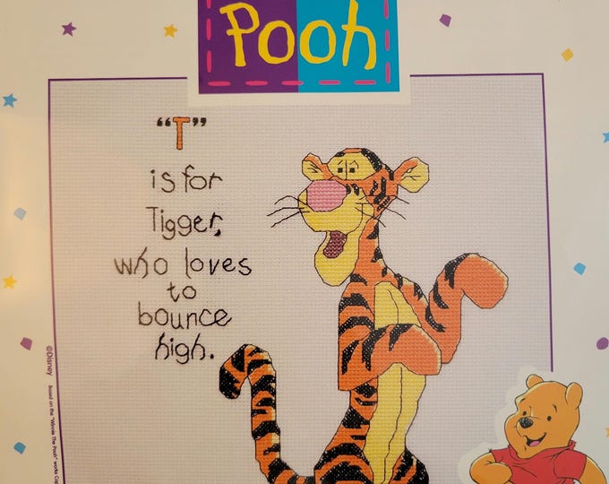 Disney Pooh T is for Tigger Cross Stitch Pattern. Free Shipping. Good Condition. Repackaged in a polybag.