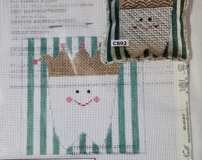 Princess and Me Princess Tooth Fairy Pillow Needlepoint Canvas 18# 5"x6".  Preowned Estate Sale Good Cond.