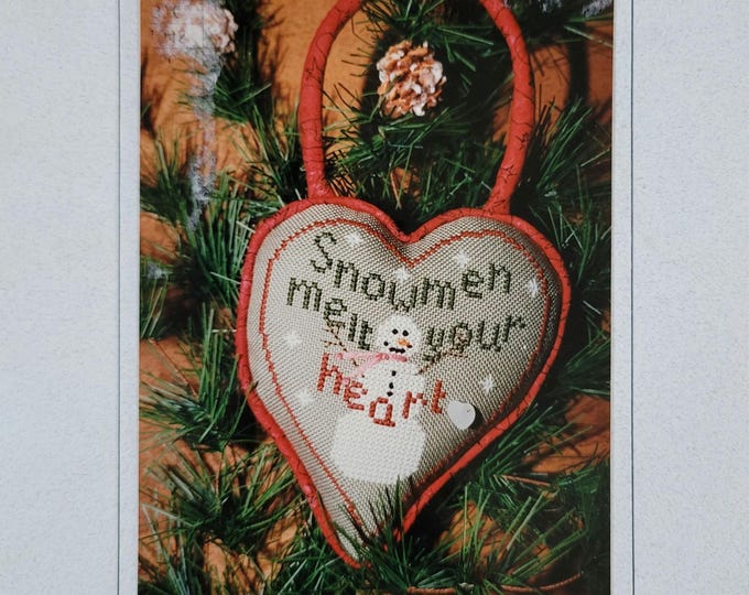 Hillside Samplings Snowmen Melt Your Heart Cross Stitch Pattern. FREE SHIPPING.