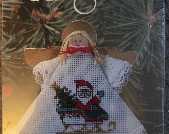 Angel Doll Sleigh Counted Cross Stitch Kit. FREE SHIPPING. Good Condition.