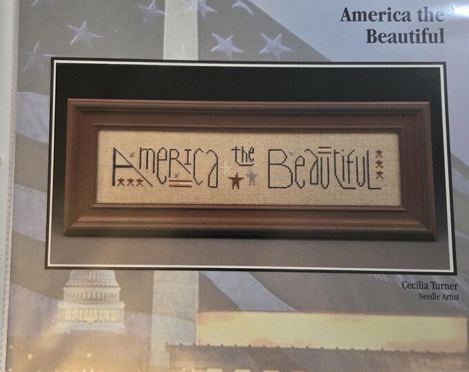 Heart In Hand America the Beautiful Cross Stitch Pattern. FREE SHIPPING. Used Condition