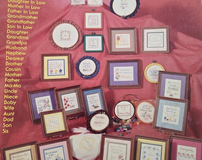 Crabtree Its All Relative Cross Stitch Pattern. FREE SHIPPING. Preowned Older Used Condition.