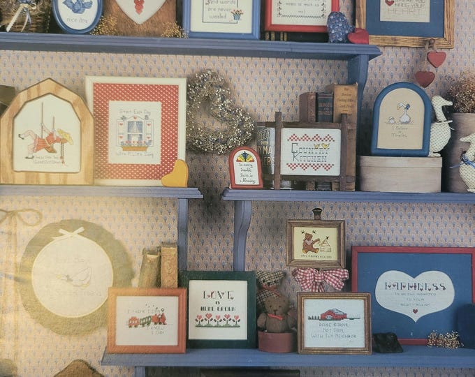 Vintage Leisure Arts -  Cross Stitch Pattern Book - Short and Sweet Sayings #2. FREE SHIPPING.