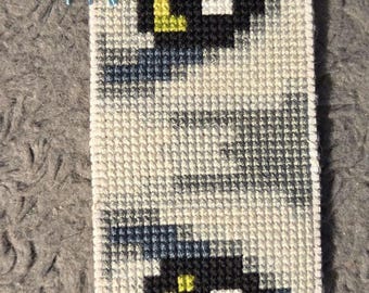 Cat Eyes Handmade Cross Stitched Bookmark. FREE Shipping.