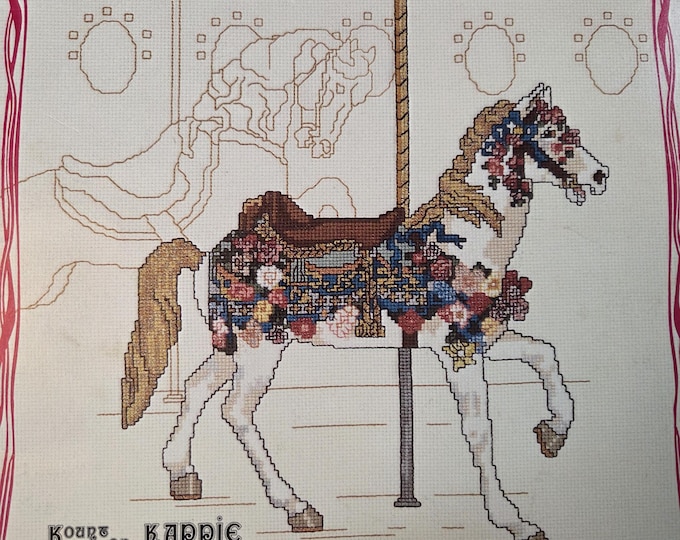 Kappie Carousel Horses Cross Stitch Pattern. FREE SHIPPING. Preowned Used Older Condition.