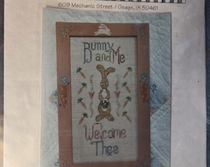Waxing Moon Designs Bunny Welcome Cross Stitch Pattern. Free Shipping. Used Condition. No Buttons Included.