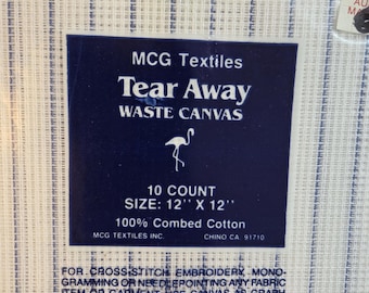 MCG Textiles Tear Away Canvas 10 ct 12x12. FREE SHIPPING. Older Packaging.