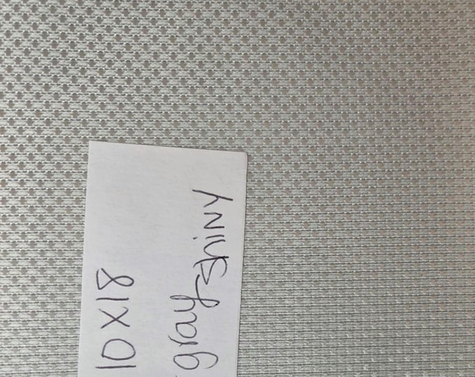 14ct 10"x18" Aida Cloth Shiny Light Gray. Preowned and Repackaged. FREE SHIPPING.