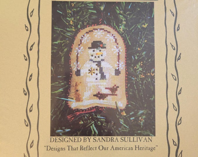 Homespun Elegance 2005 Snowman Ornament Jumping Flakes Cross Stitch Pattern. Free Shipping. Used Condition