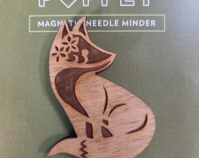 Fox Wooden Needle Minder. FREE SHIPPING. New Condition.