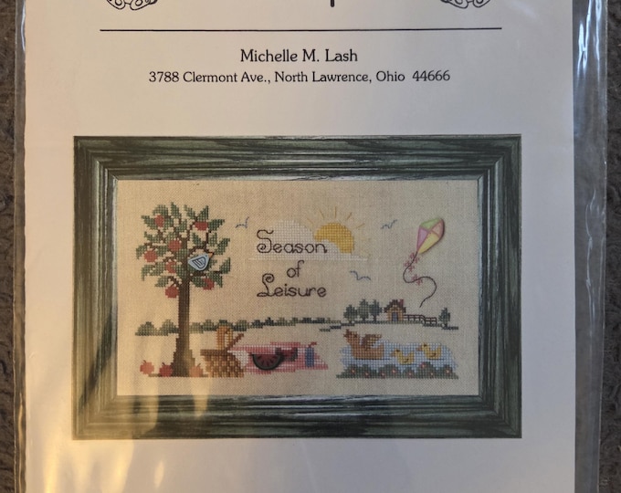 Brittercup Designs Leisuretime Cross Stitch Pattern. FREE SHIPPING. Good Condition. Buttons Included.