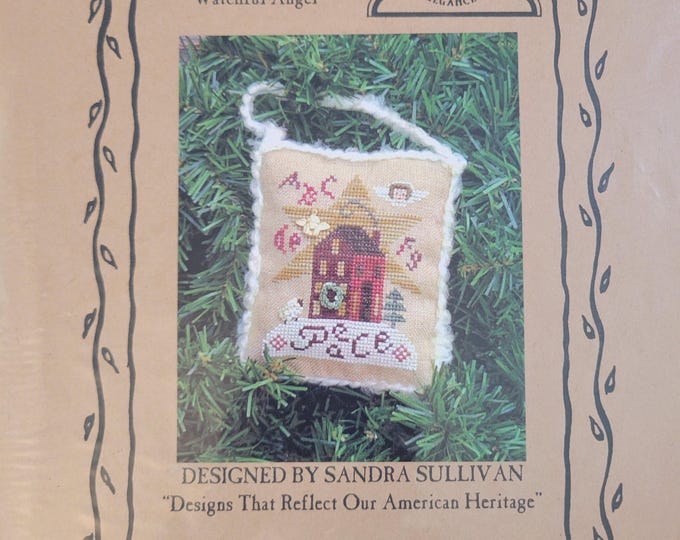Homespun Elegance 2006 Sampler Ornament Watchful Angel Cross Stitch Pattern. Free Shipping. Used Cond. Charm included