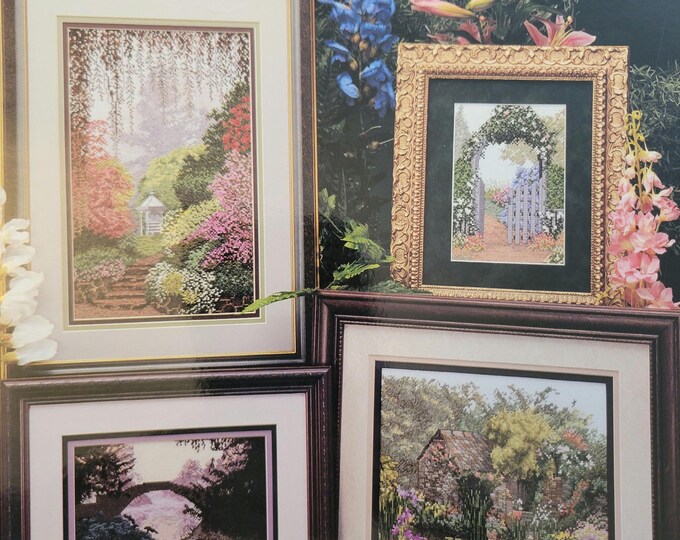 Vintage Cross My Heart Secret Gardens Cross Stitch Pattern. FREE SHIPPING.