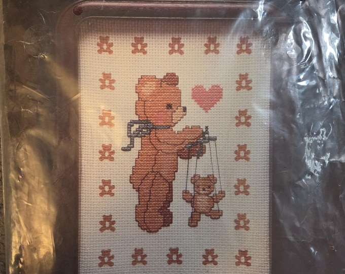 Good Shepherd Dancing Bear Counted Cross Stitch Kit. FREE SHIPPING. Older Condition.