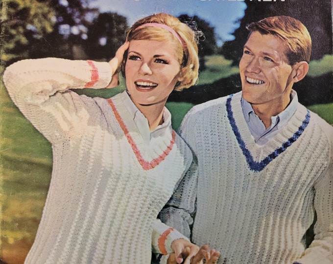Coats & Clarks Sweater Fashions for Men, Women and Children No 131. FREE SHIPPING. Old Condition.