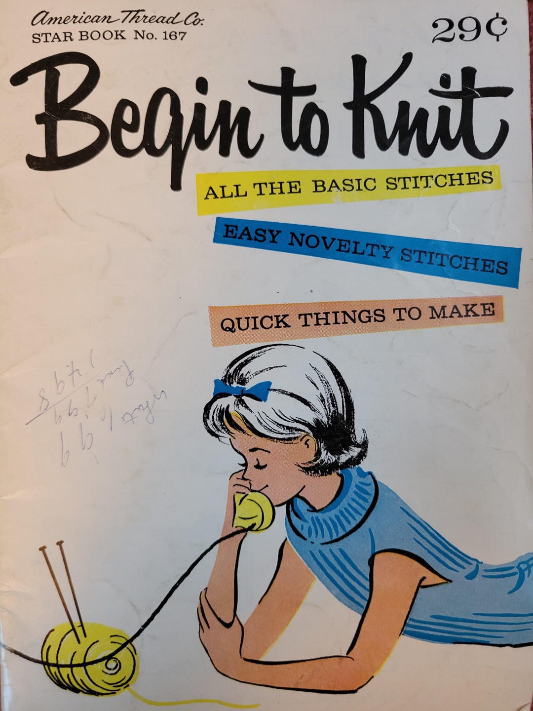 American Thread Begin to Knit Pattern Book. No 167. FREE SHIPPING. Old ...