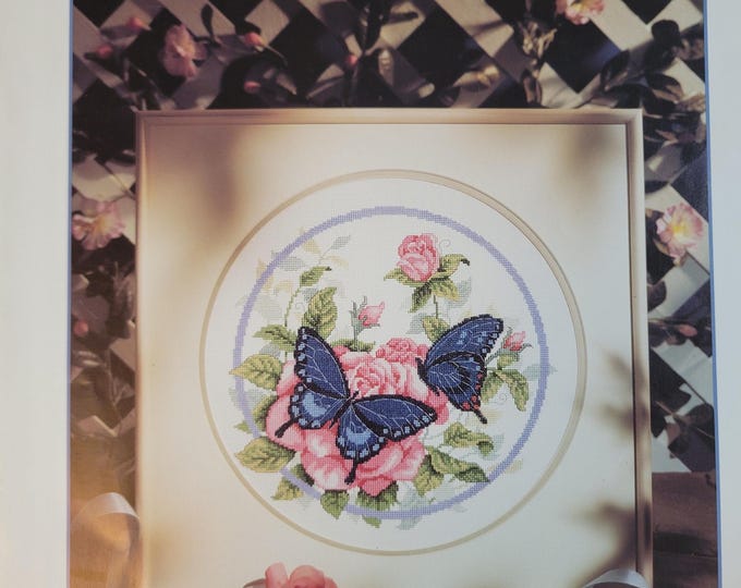 Dimensions Butterflies n Roses Cross Stitch Pattern. FREE SHIPPING. Used Condition.