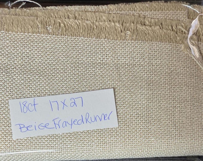 Beige Table Runner approx. 17x27. FREE SHIPPING. Preowned Older Condition