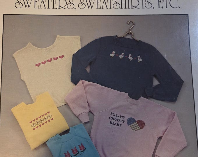 Lucky Duck Sweaters, Sweatshirts, etc Cross Stitch Pattern. Free SHIPPING. Used Condition.
