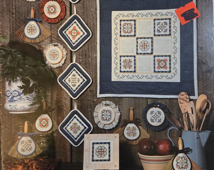 Canterbury Designs Country Patchwork Cross Stitch Pattern. FREE SHIPPING. Used Condition.