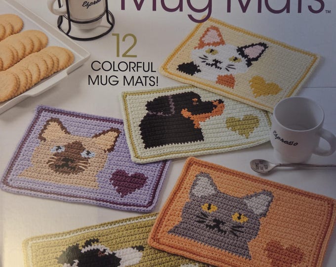 Annie's Crochet Pet Mug Mats. FREE SHIPPING. New Condition.
