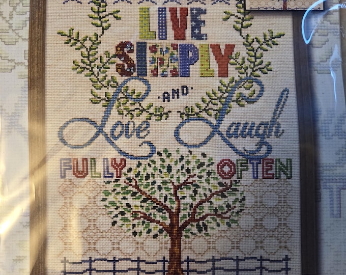 Design Works Live Simply Counted Cross Stitch Kit. FREE SHIPPING. Preowned Condition.