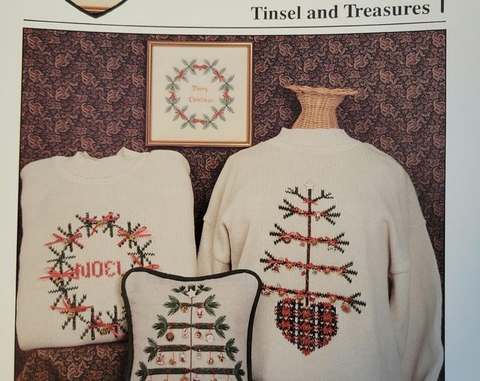 HeartStrings Tinsel and Treasures Cross Stitch Pattern. FREE Shipping. Good Condition.