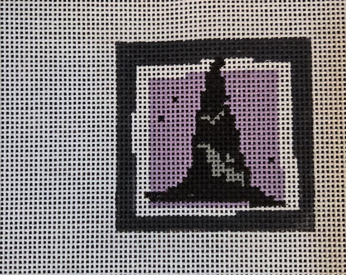 Pippin Witchs Hat Needlepoint Canvas 13# 3" Square. Preowned Estate Sale Like New Condition. Free Shipping.