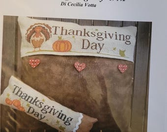 Serenita di campagna Thanksgiving Day Cross Stitch Pattern. Free Shipping. Good Condition.