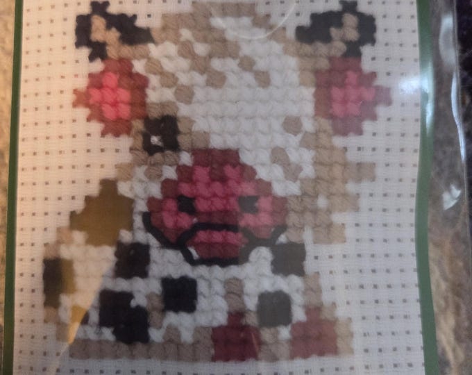 Permin My First Kit Highland Cow Counted Cross Stitch Kit. FREE SHIPPING. New Condition.