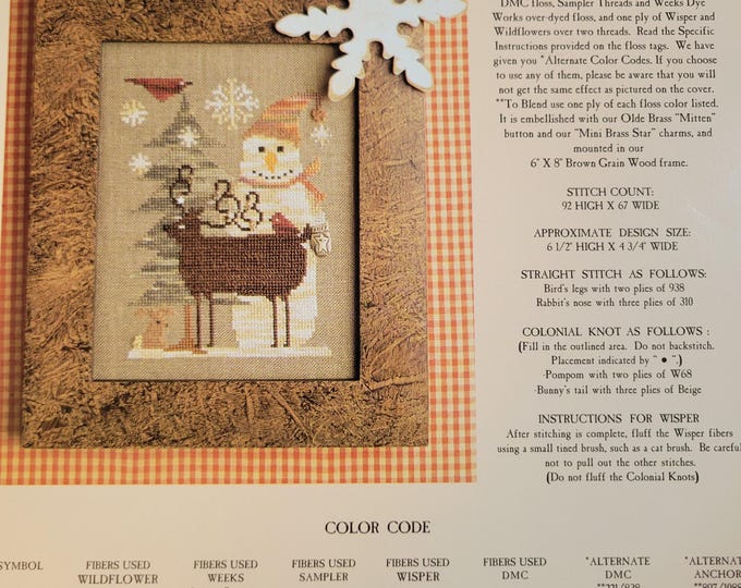 Homespun Elegance Winter Gathering Cross Stitch Pattern. Free Shipping. Used Condition.