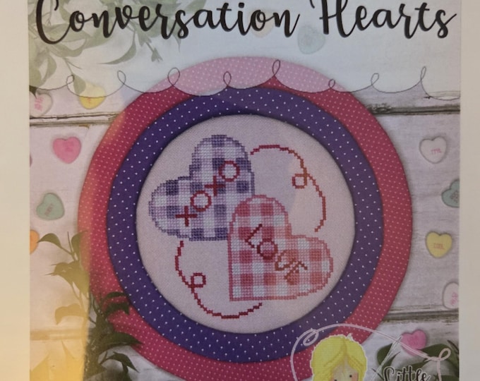 Little Stitch Girl Conversation Hearts Cross Stitch Pattern. FREE SHIPPING. Good Condition.