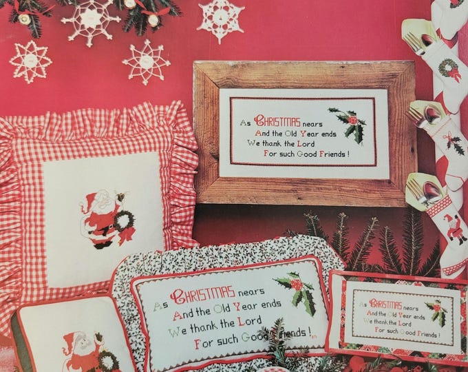 Vintage as Christmas Nears Cross Stitch Pattern. Free SHIPPING.