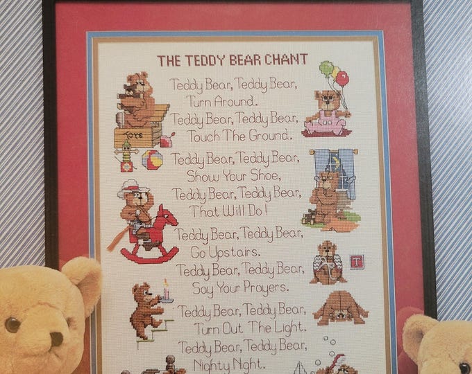 Teddy Bear Chant Cross Stitch Pattern. Free SHIPPING. Older Used Condition.