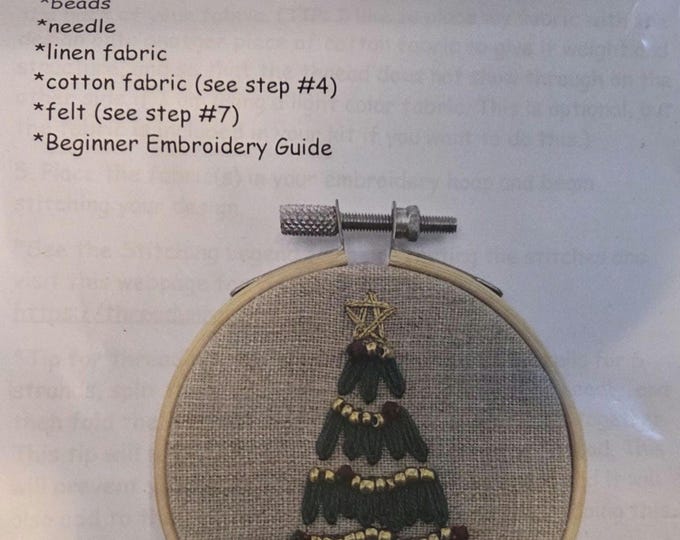 Thread Unraveled Christmas Tree Ornament Embroidery Kit. FREE SHIPPING. New Condition.