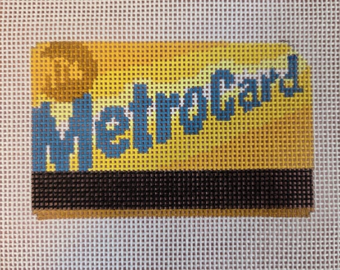 MetroCard 18 Ct Mesh Needlepoint Canvas Finished Size 2"x3.5. Preowned Condition. Free Shipping.