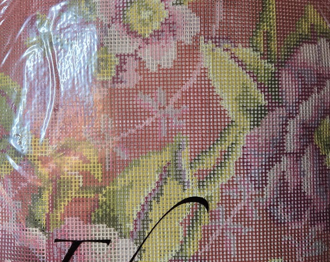 Ehrman Antoinette Cushion Needlepoint Canvas Kit. Incl Canvas,Wool,Yarn,Needle. Preowned Estate Sale Open Retaped Cond.  Free Shipping.