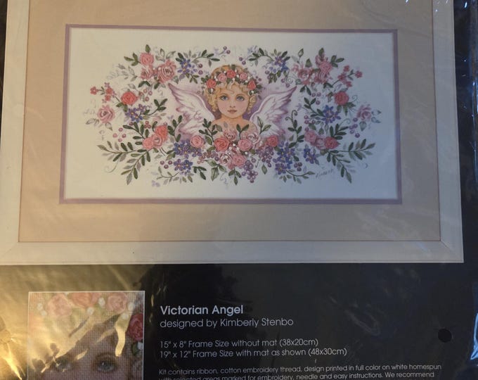 Dimensions Victorian Angel Embroidery Cross Stitch Kit. FREE SHIPPING. Good Condition.