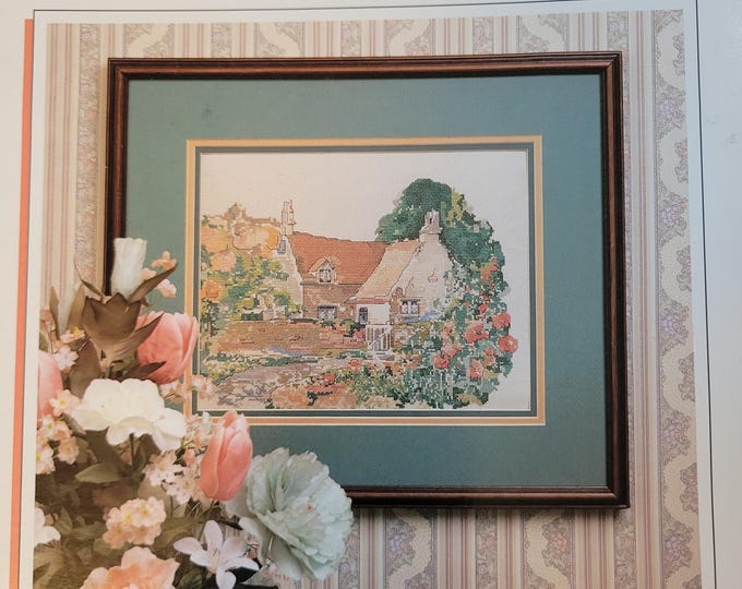 Garden House Cross Stitch Pattern. FREE Shipping. Used Condition.