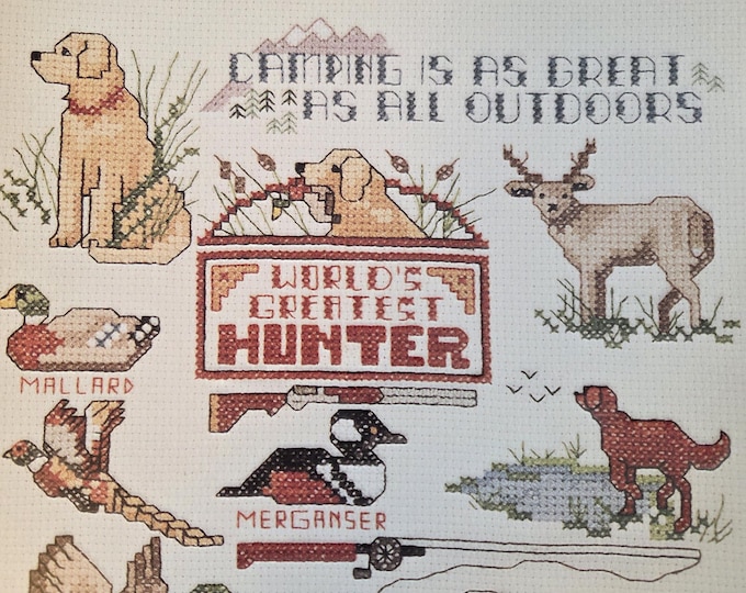 Leisure Arts For The Sportsman Cross Stitch Pattern. Free SHIPPING. Used Condition