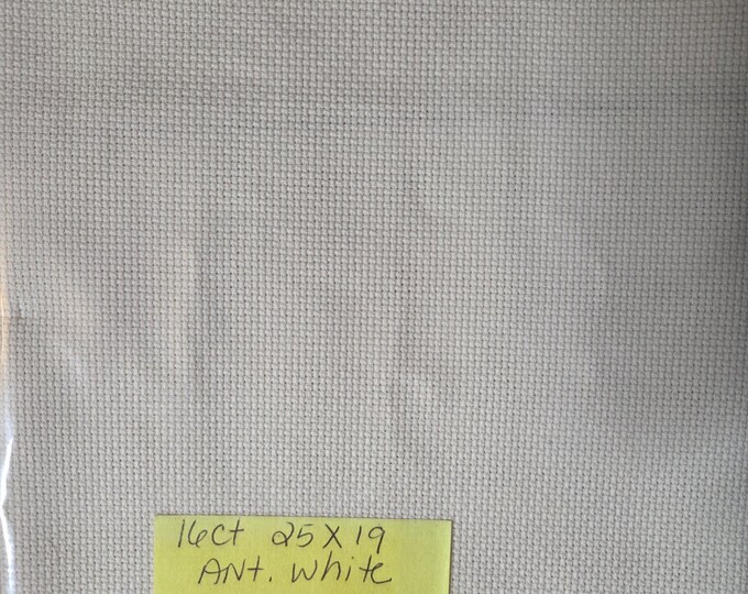 16ct 25"x19" antique white aida cloth. FREE SHIPPING.