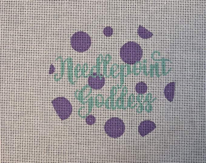 A Poore Girl Paints Needlepoint Goddess Needlepoint Canvas 18# 4" Round. Preowned Estate Sale Like New Condition. Free Shipping.