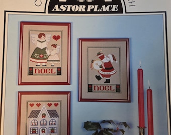 Astor Place Noel Trio Cross Stitch Pattern. FREE SHIPPING. Used Condition